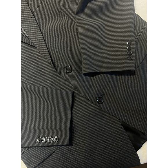 Calvin Klein 44L Mens Blazer Charcoal Gray Micro Stripe Sport Jacket - Picture 9 of 16